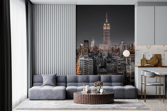 Empire State Building Wall Mural with city skyline for modern living room, GD8301