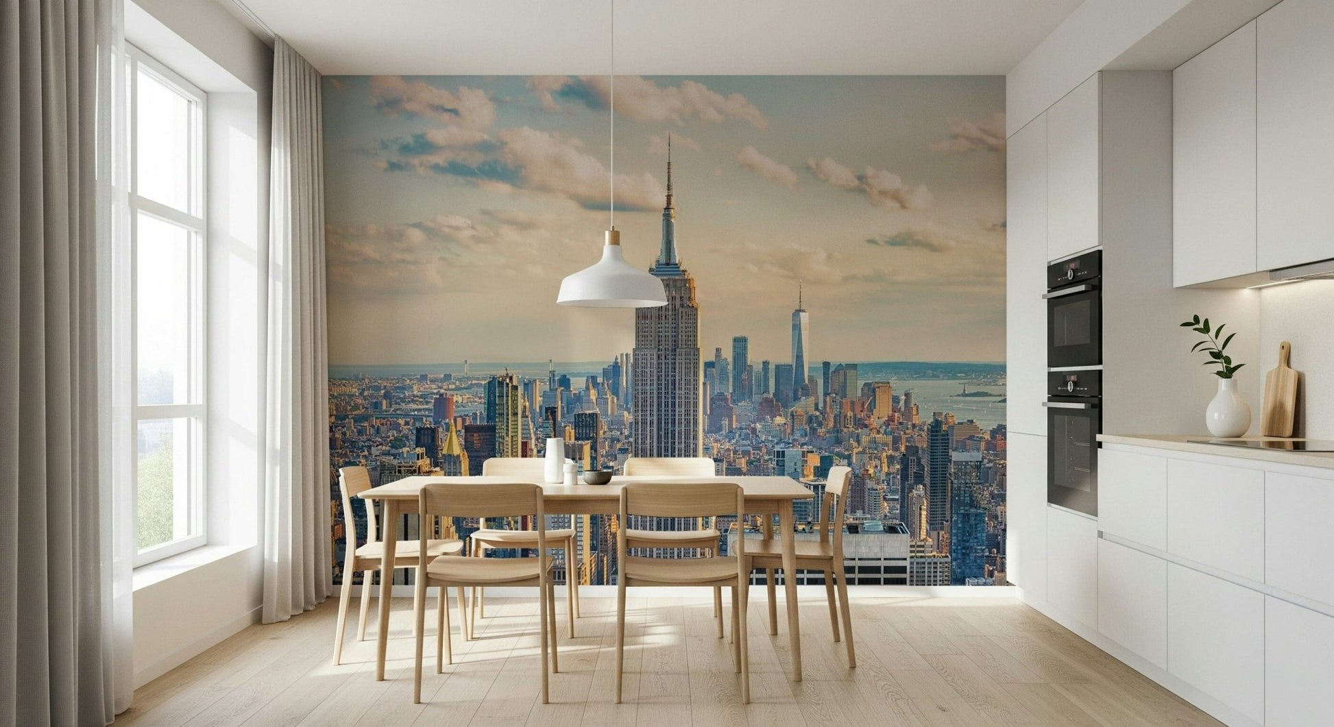 Empire State Majesty mural featuring New York atmosphere.
