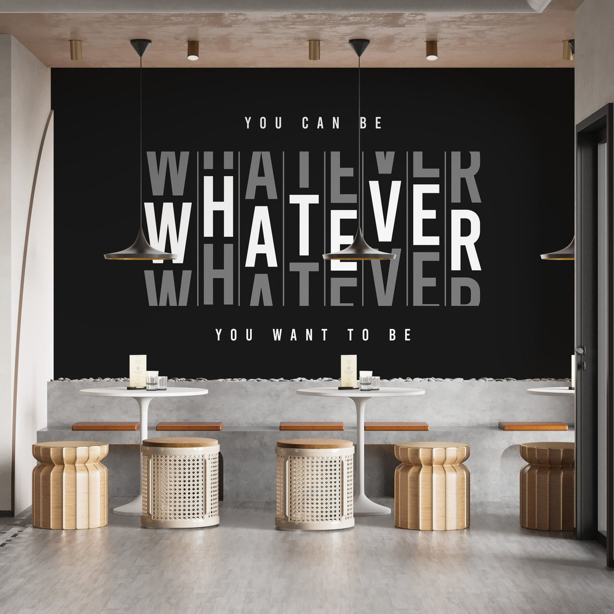 Get Monochrome Wallpaper - Empowering Message Mural | IN