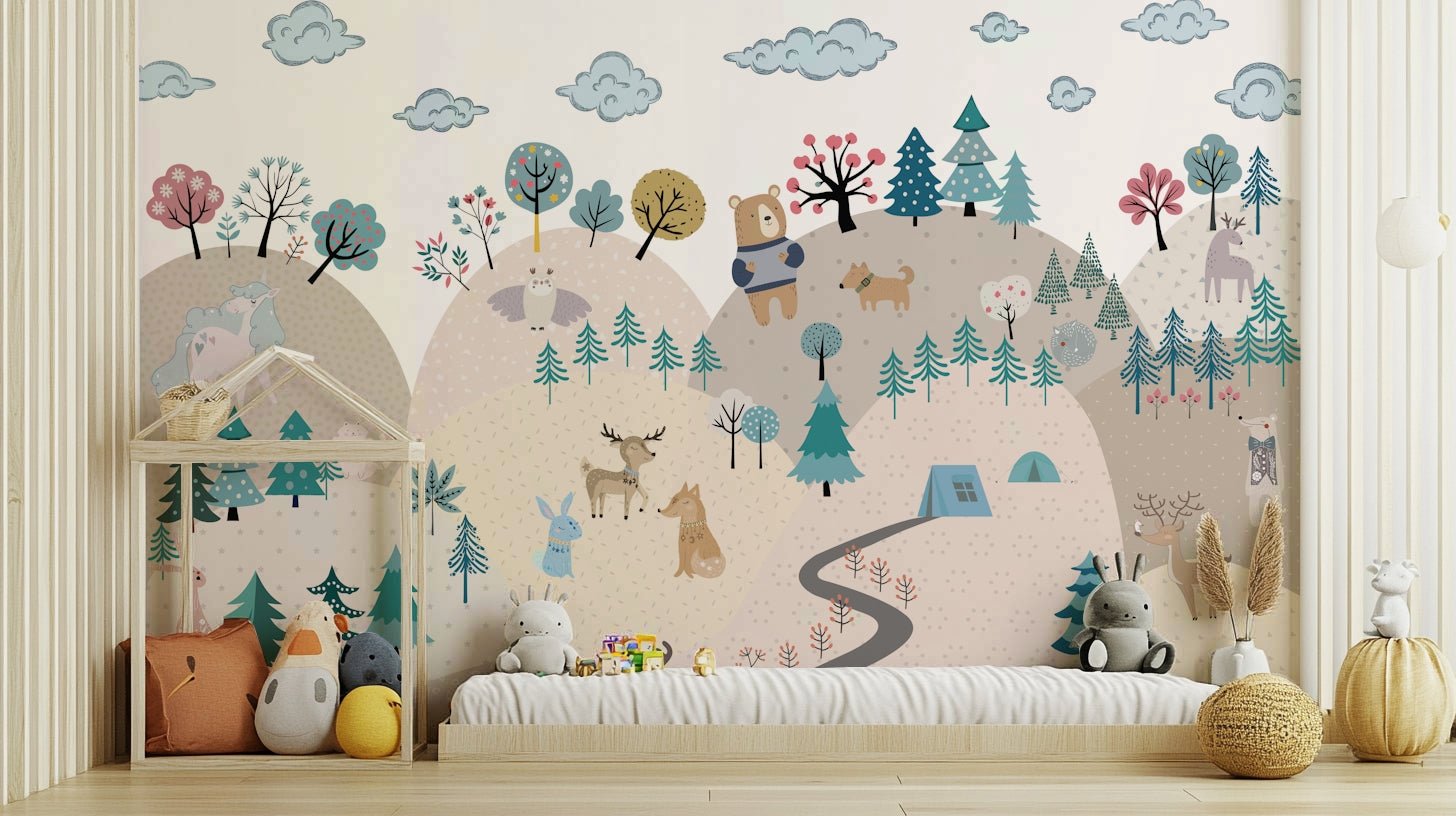 A deer is standing in a clearing.

