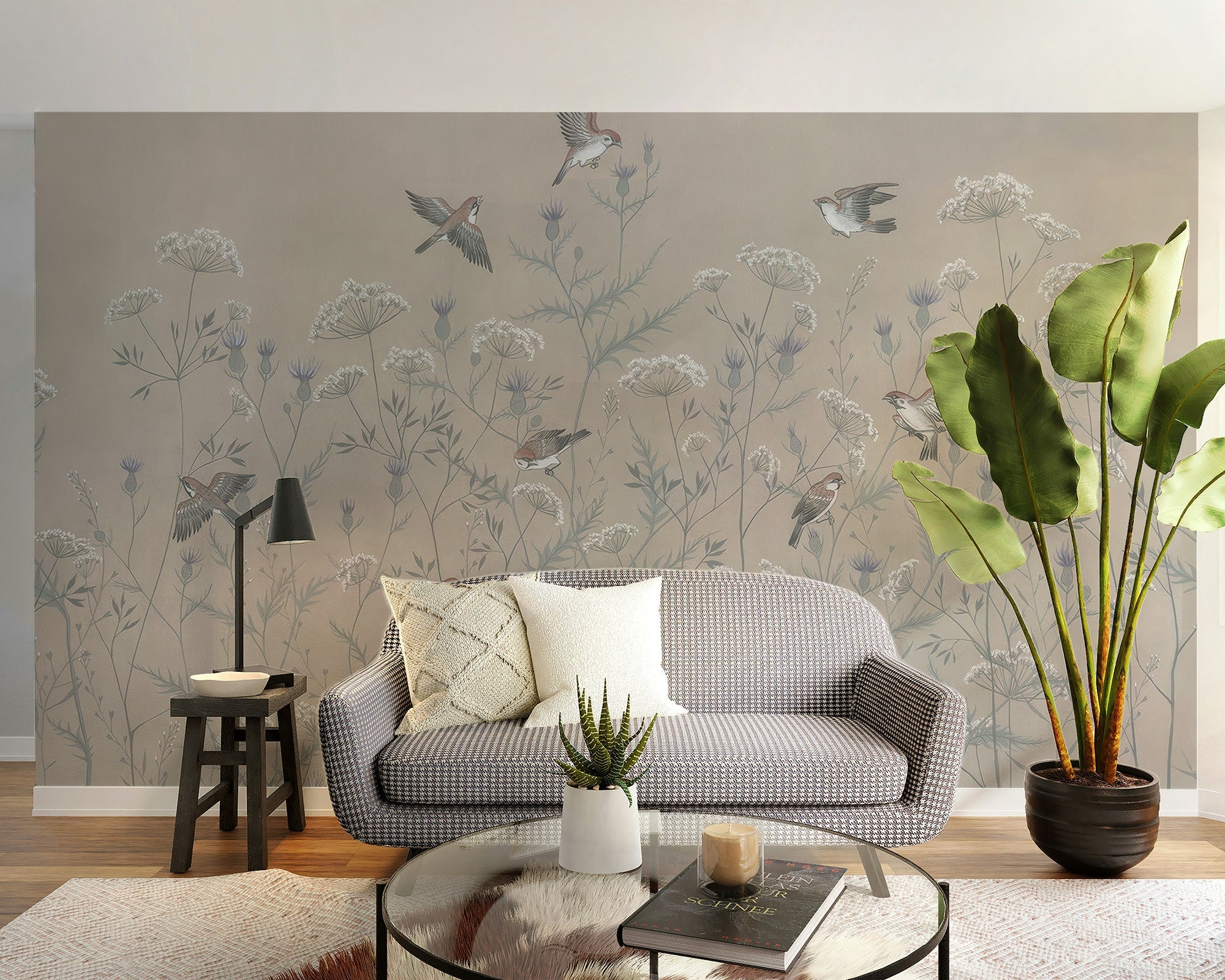 Enchanted aviary ballet wallpaper for elegant living rooms C297