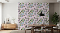 Flowers wallpaper with Enchanted Aviary branches and bird motifs, GD9341