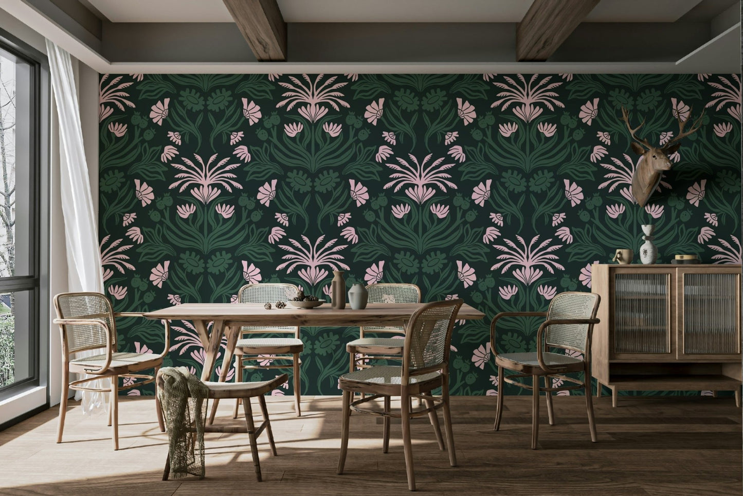 Elegant floral pattern offering timeless, romantic decor

