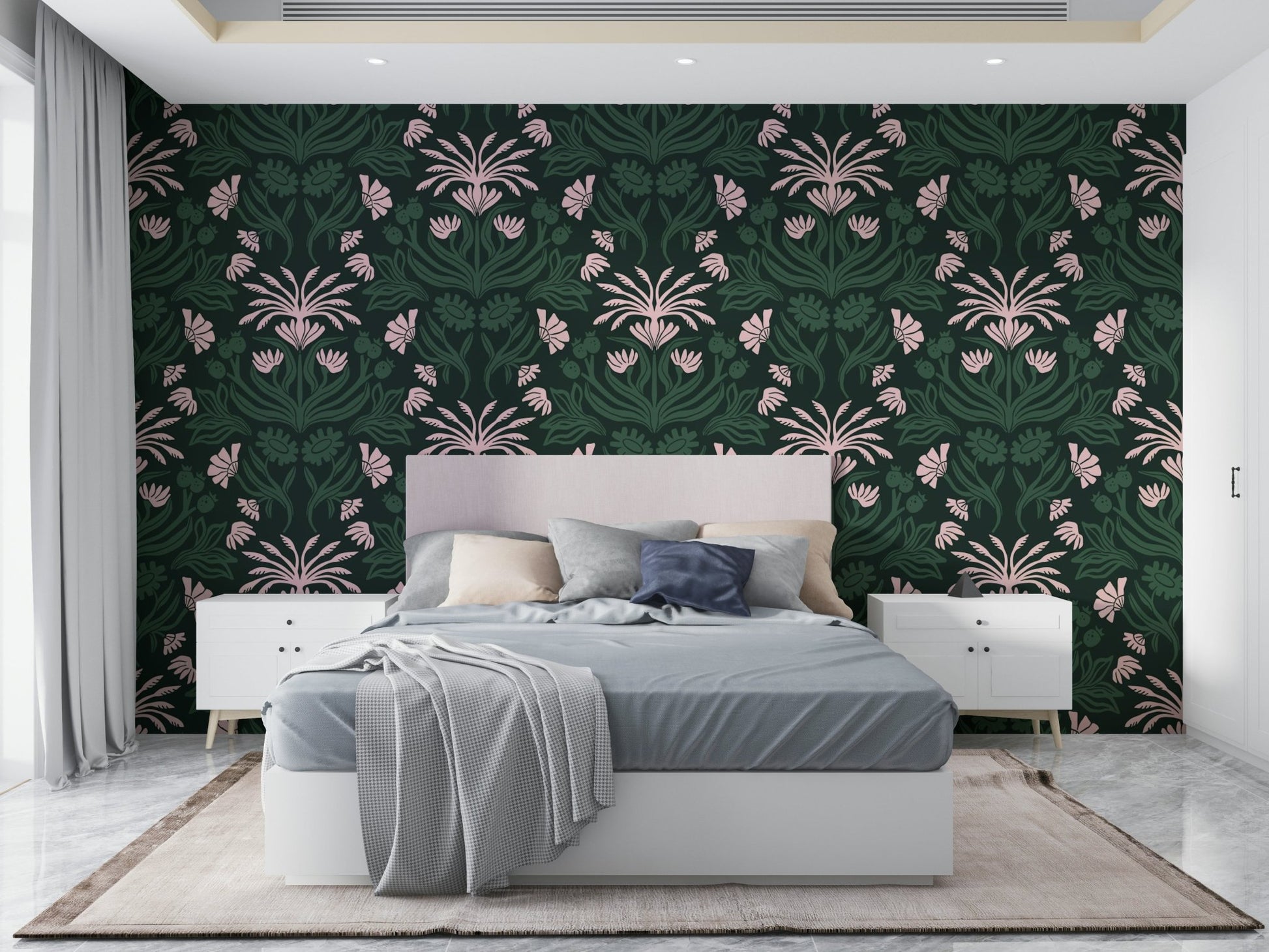 Gentle floral wallpaper bringing nature’s beauty indoors

