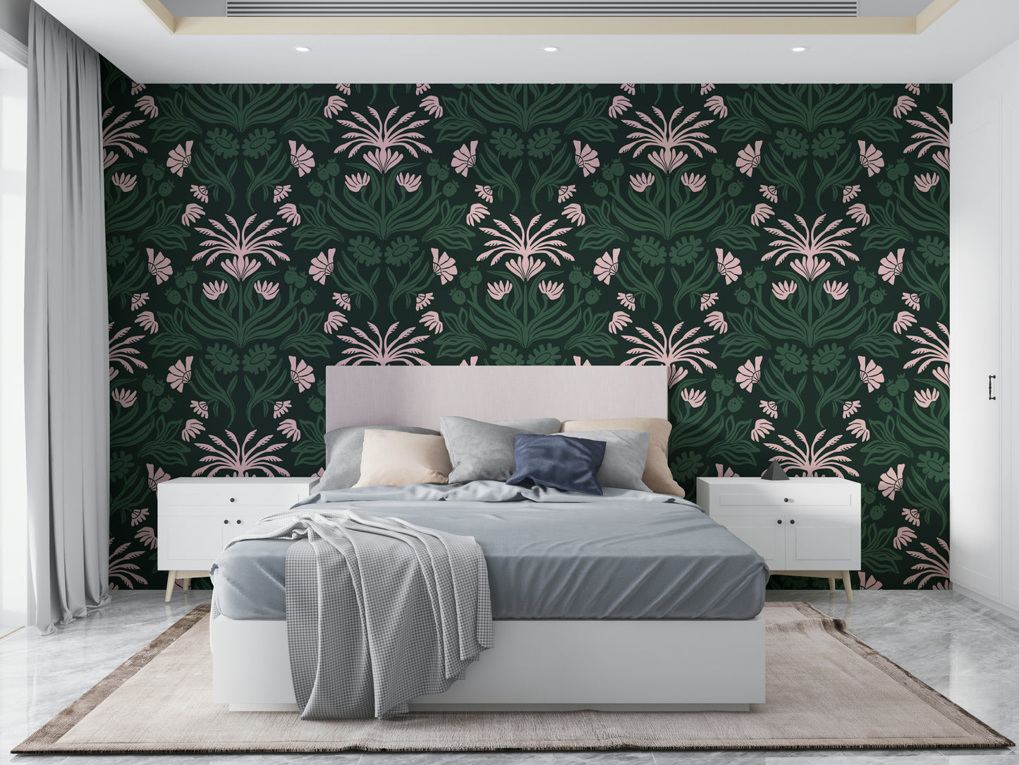 Gentle floral wallpaper bringing nature’s beauty indoors

