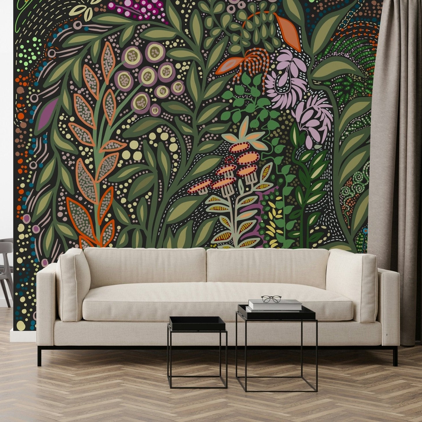 A beautiful modern art wall mural of delicate lines., GD6016