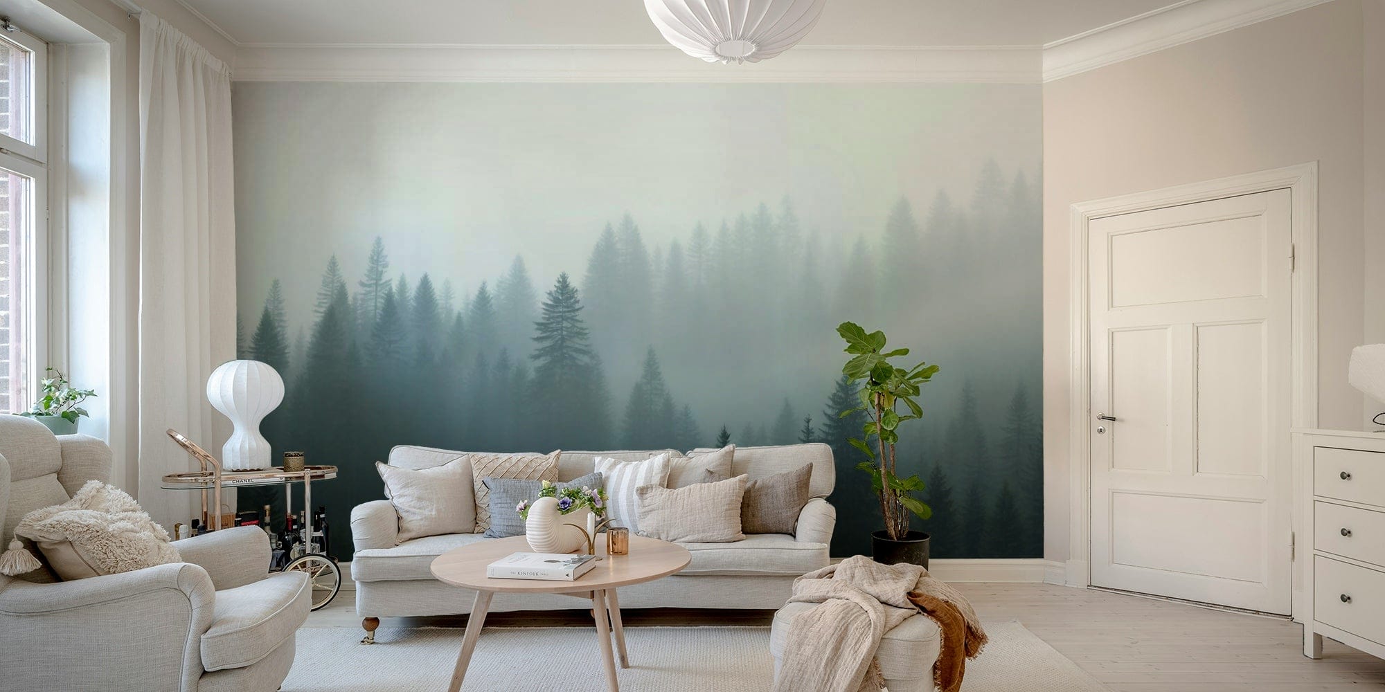 Enchanted misty forest wall mural GD301


