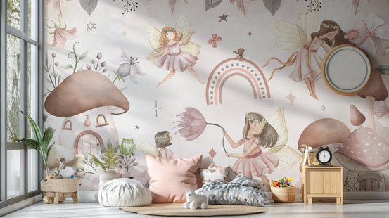 Enchanted Forest Fairies Wallpaper Mural for kids, B835