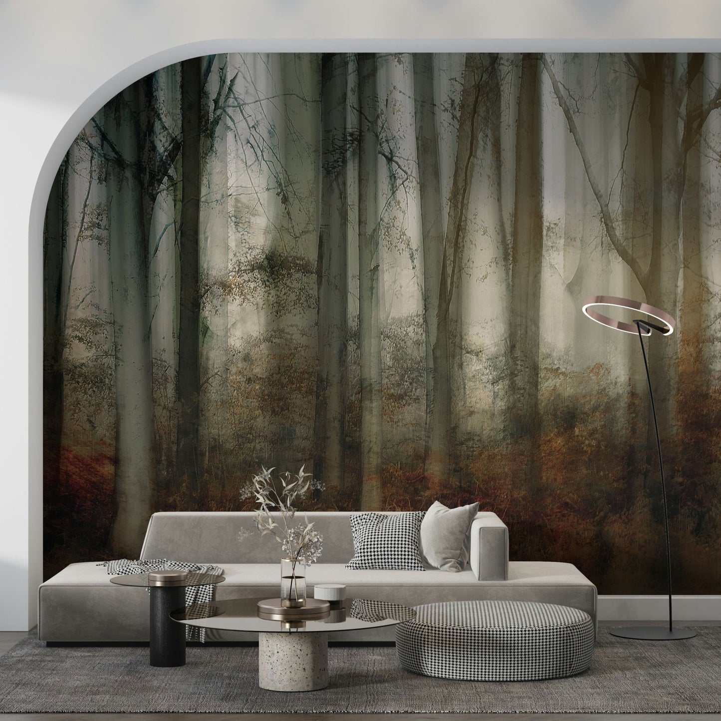 A serene dreamy woods wall mural for your decor.