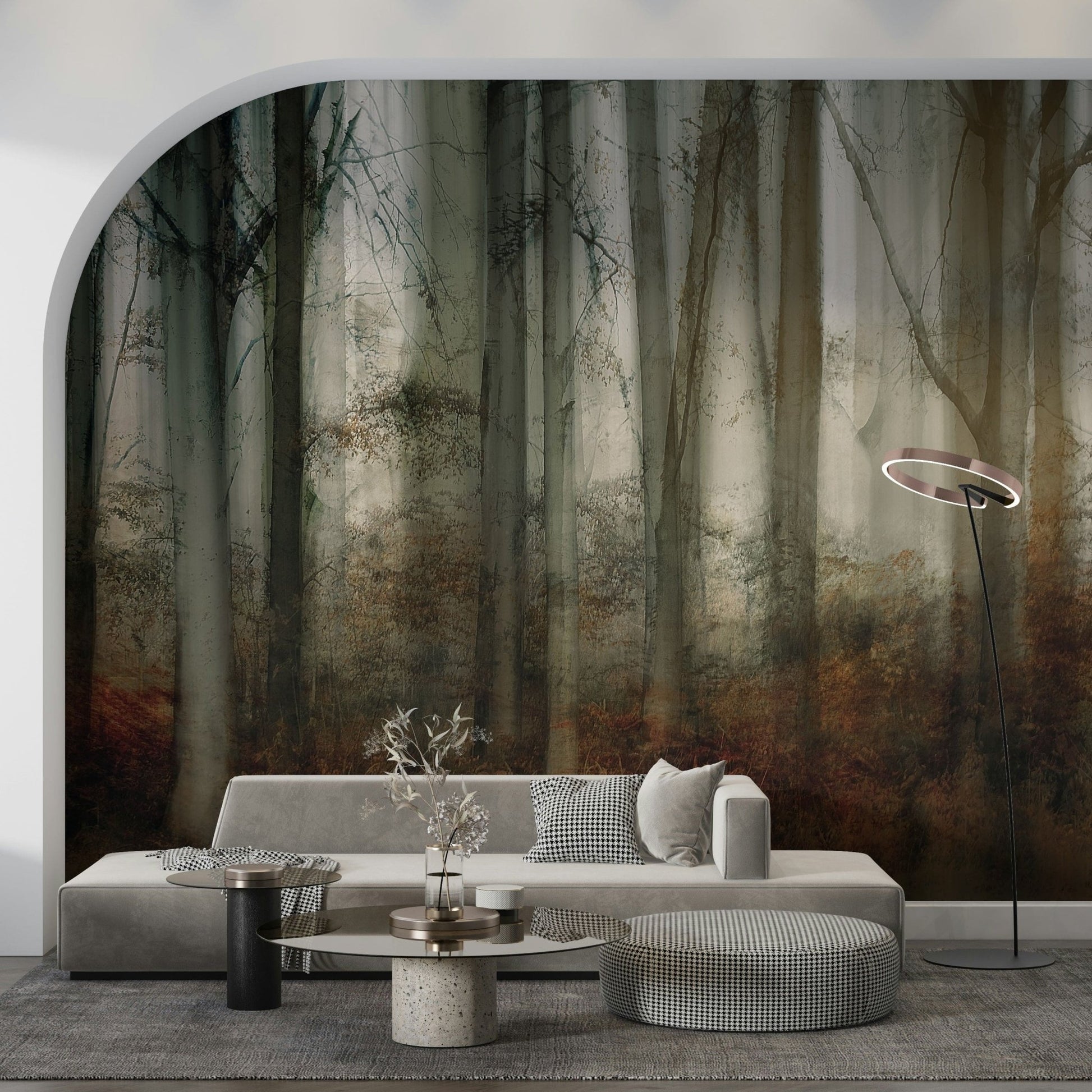 A serene dreamy woods wall mural for your decor.