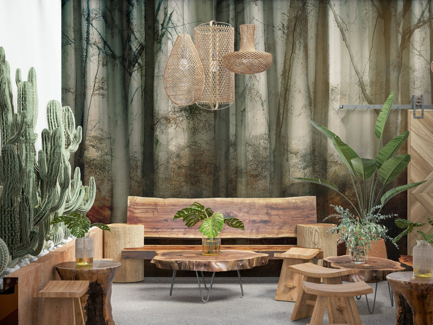 A contemplative gentle haze wallpaper mural for a feature wall.