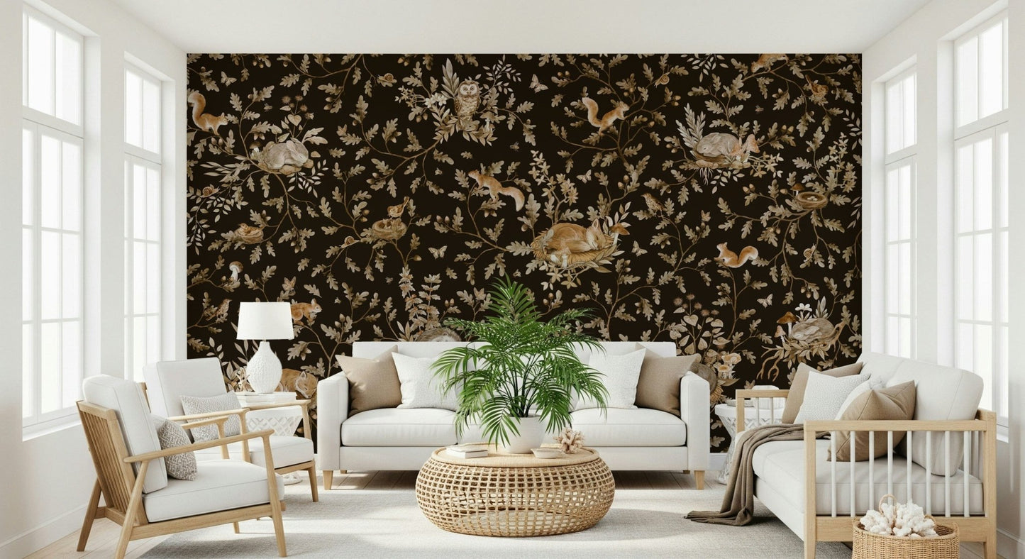 Textured look of the Enchanted Forest Naps Wall Mural