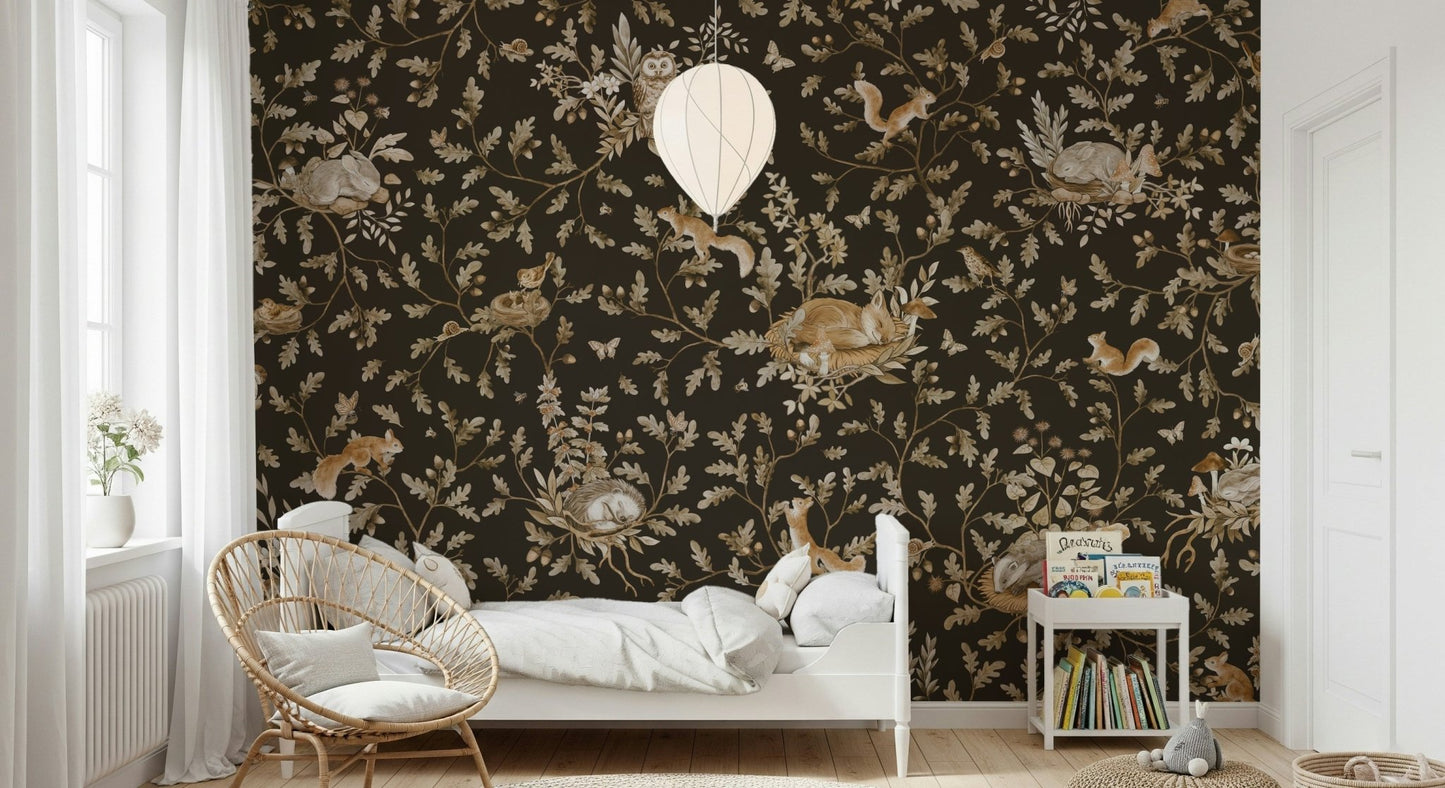 Dining area refreshed with Enchanted Forest Naps Wall Mural