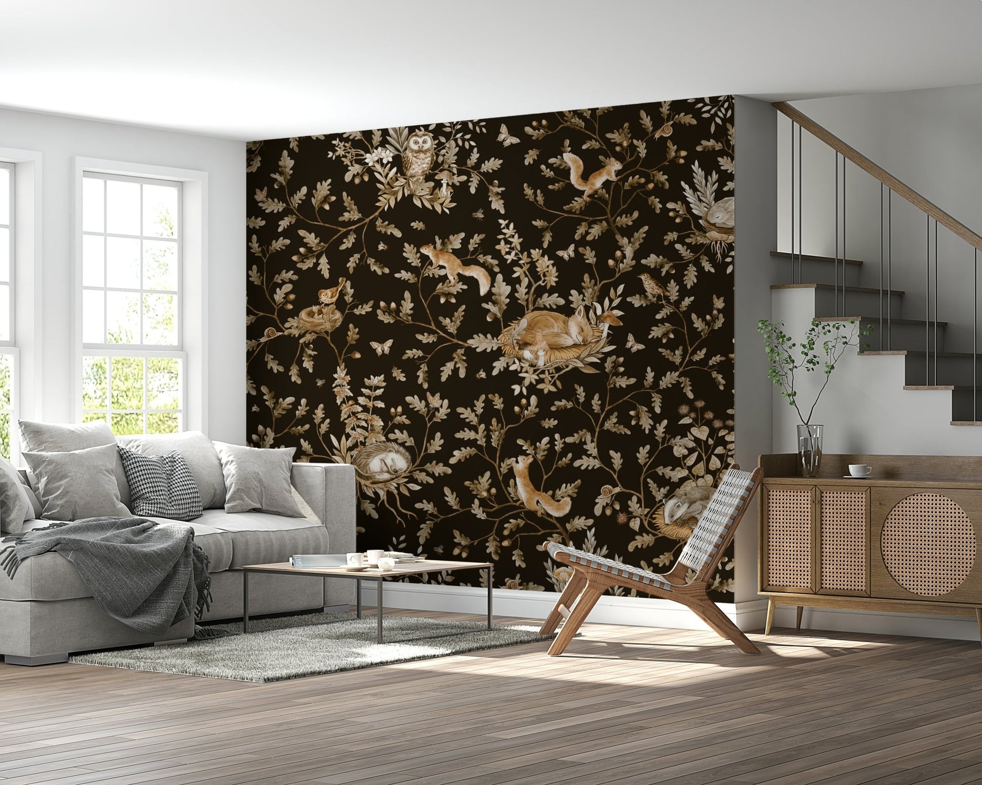 Office space decorated with the Enchanted Forest Naps Wall Mural
