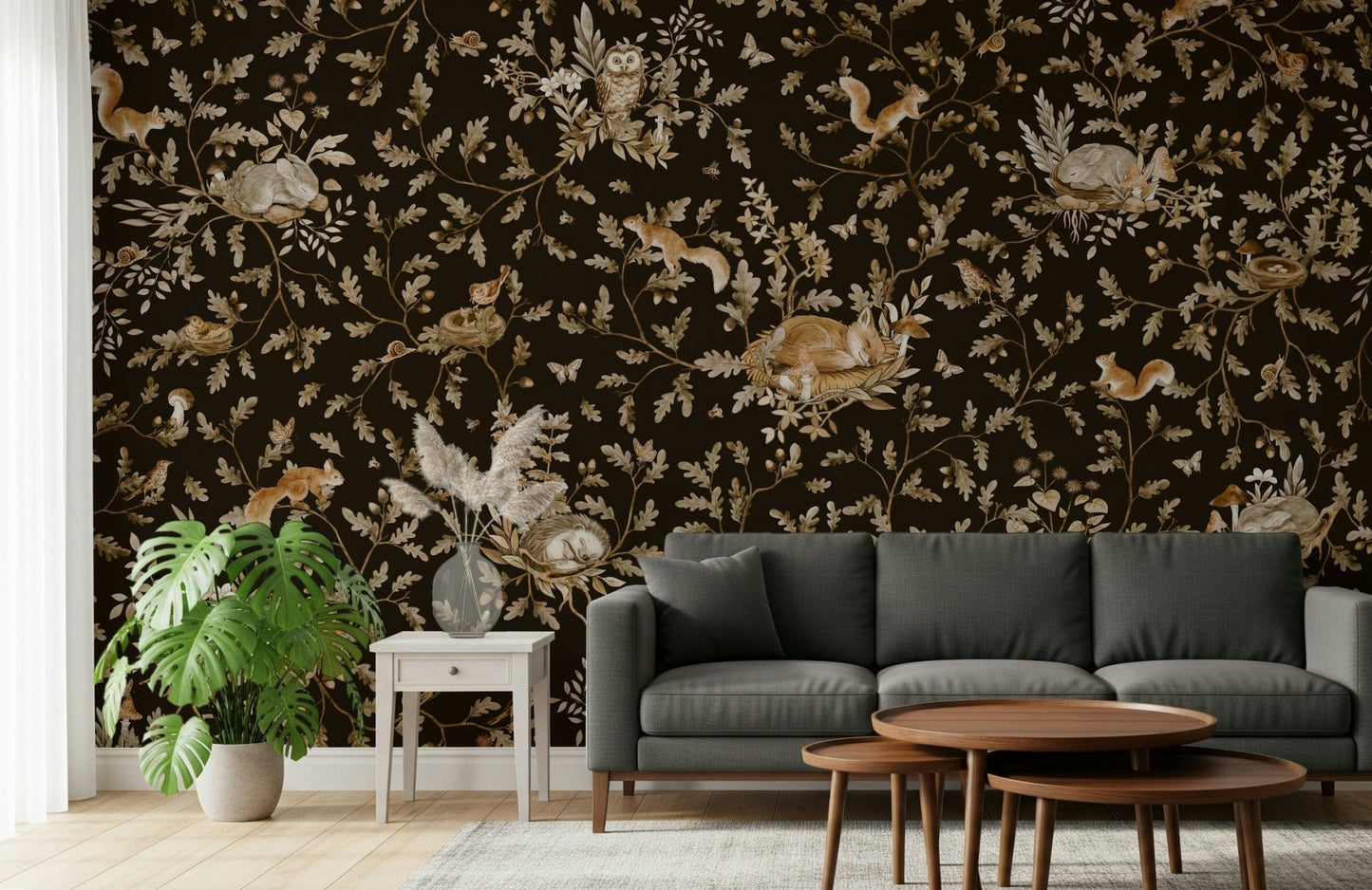 Pattern repeat on the Enchanted Forest Naps Wall Mural