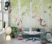 Enchanted Forest Nursery Friends mural for kids room