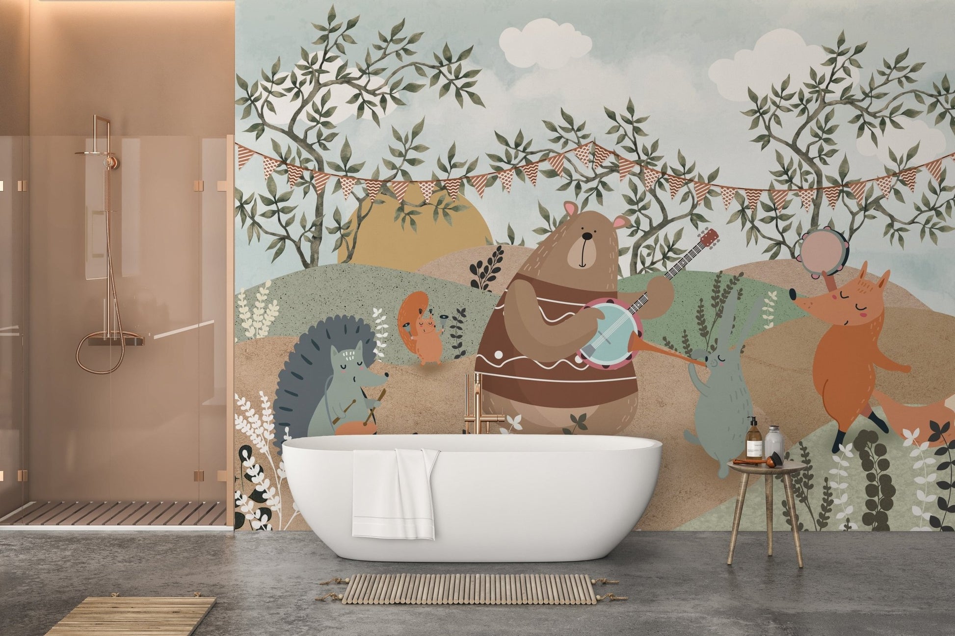 Enchanted forest celebration mural
