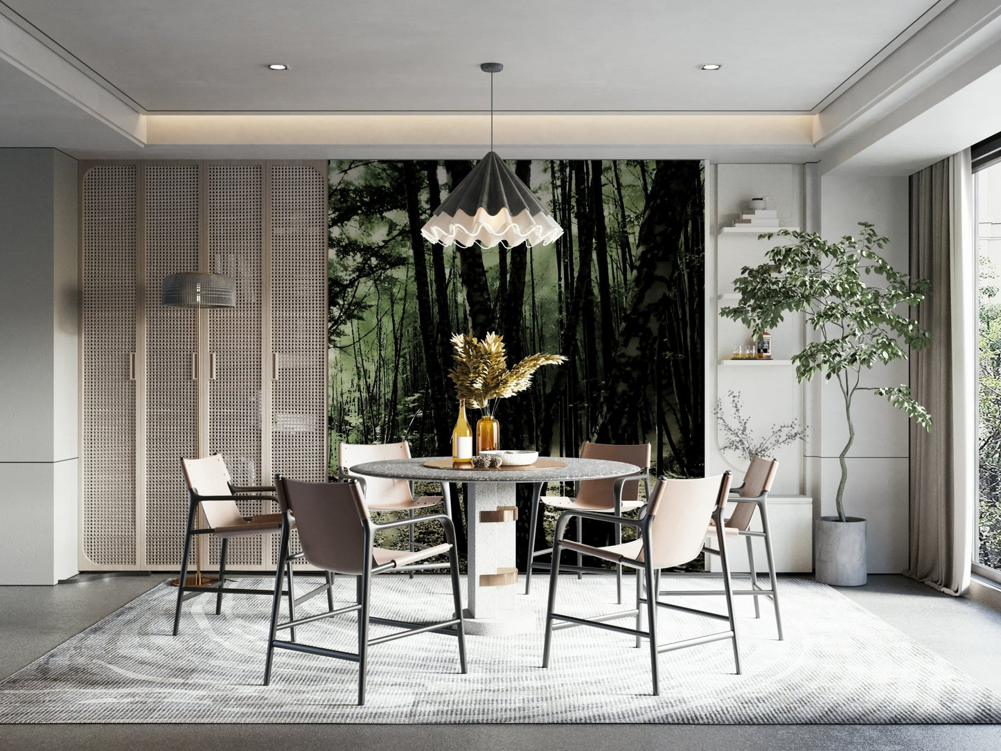 Nature-inspired wall mural that brings the outdoors inside

