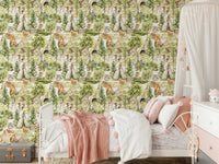 Cunning foxes and shy fawns Enchanted Forest Tales wallpaper.