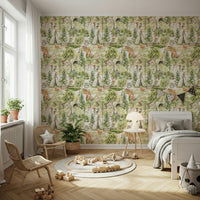Enchanted Forest Tales forest glade peel and stick wallpaper.