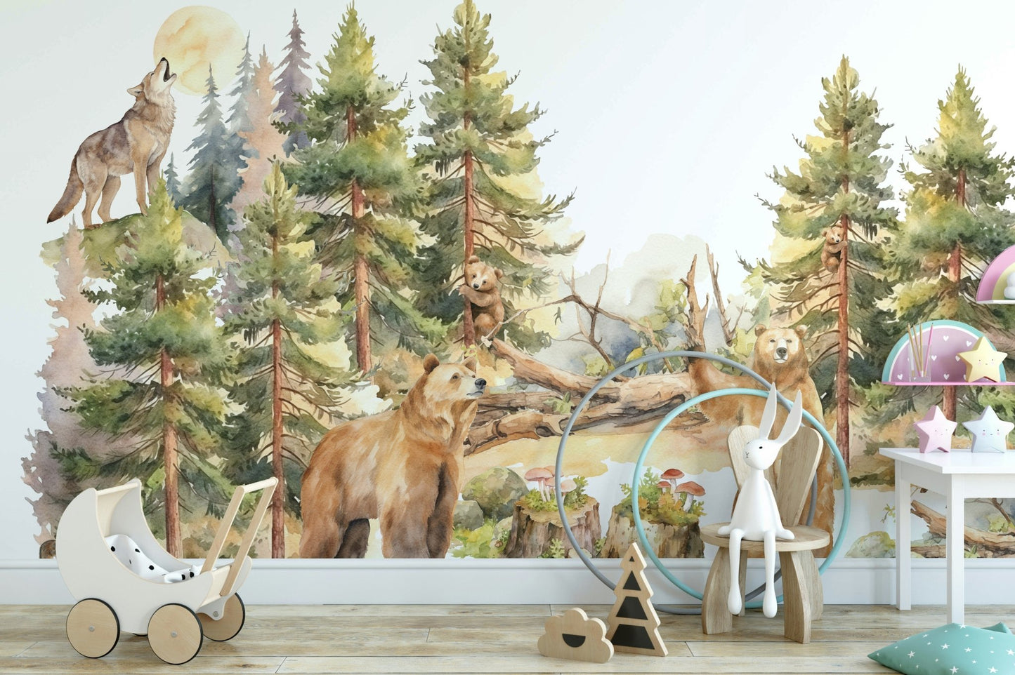 Peaceful enchanted forest wallpaper for home walls., GD1240