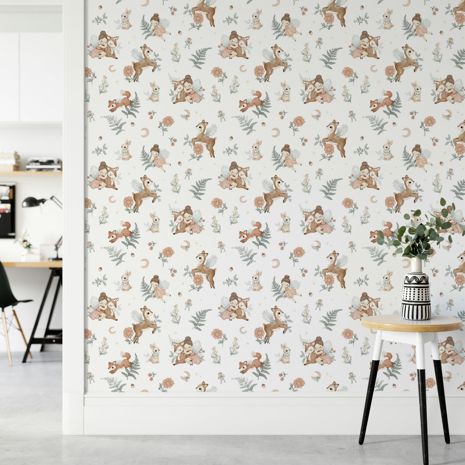 Tranquil Enchanted Forest wallpaper for calming spaces

