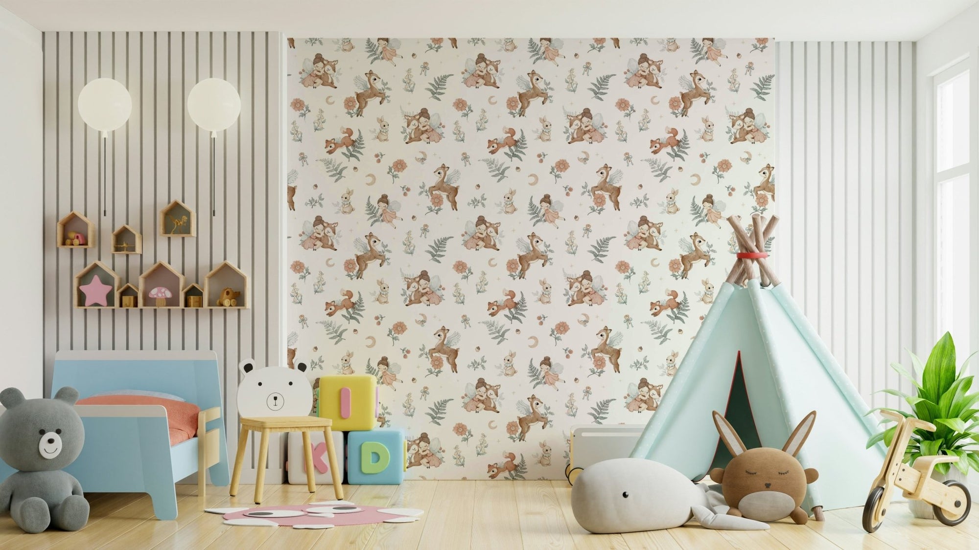 Lush green Enchanted Forest wallpaper for rooms, GD1831