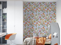 Enchanted garden bird wall mural close-up

