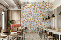 Birds and foliage wall design for living spaces

