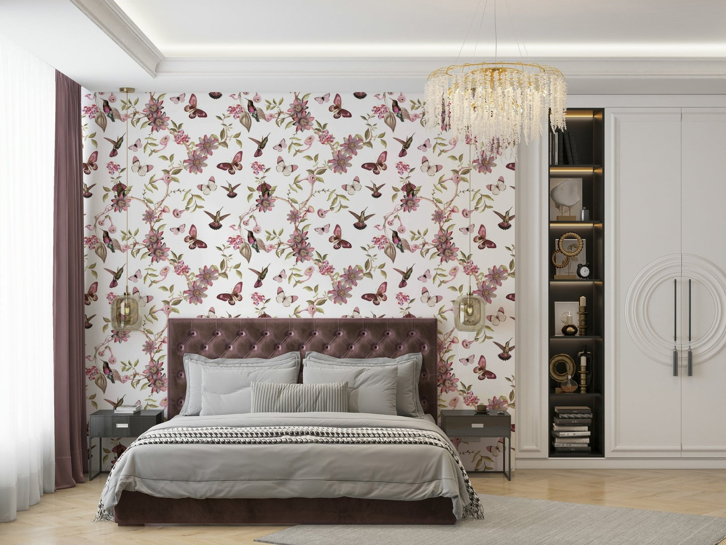 Floral Enchanted Garden Mural Design

