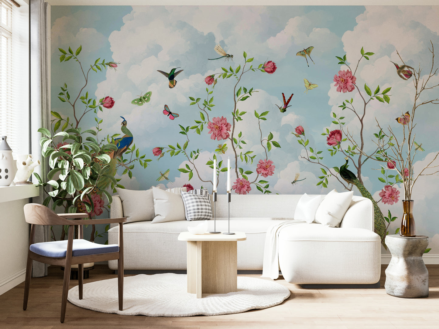 Enchanted floral wallpaper with a magical touch

