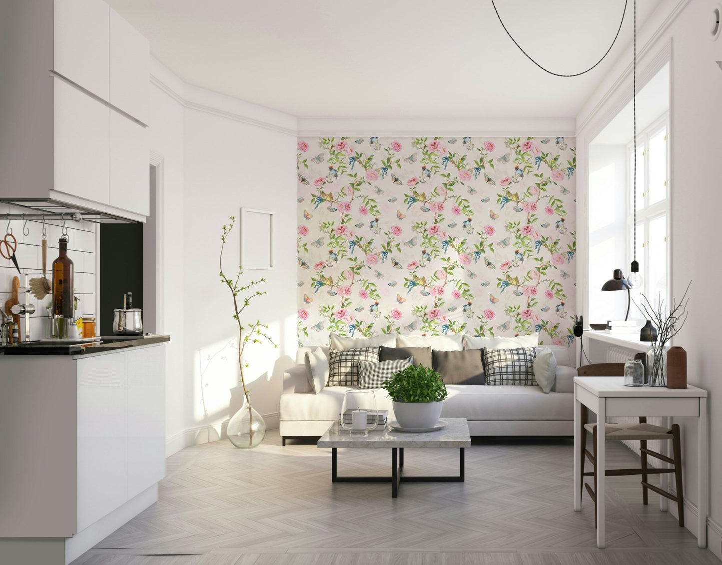 Soft pastel tones in Enchanted Garden Escape wallpaper

