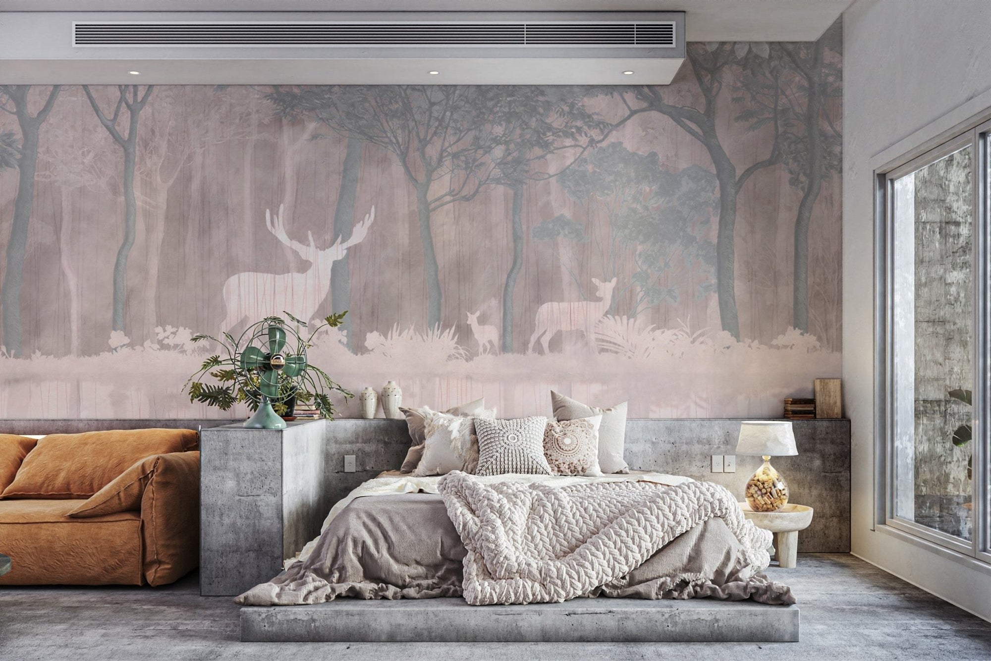 Enchanted Jungle Deer Mirage Wall Mural B503