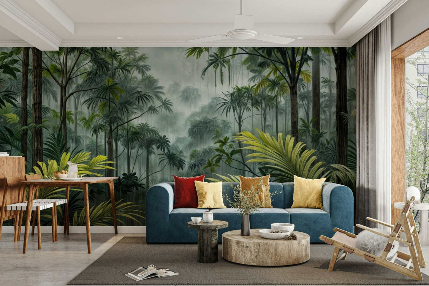 Exotic jungle escape mural for home decor
