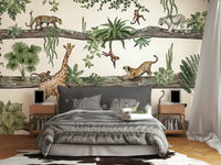 A graceful tropical leaf wall mural in rich, green tones.


