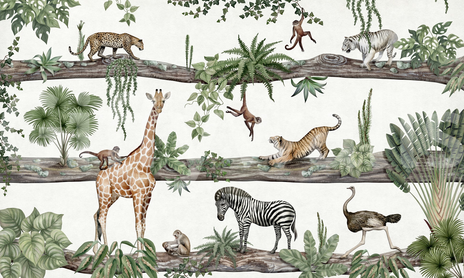 A high-quality exotic forest wall mural for walls.

