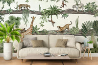 A beautiful tropical foliage wall mural for a living room.

