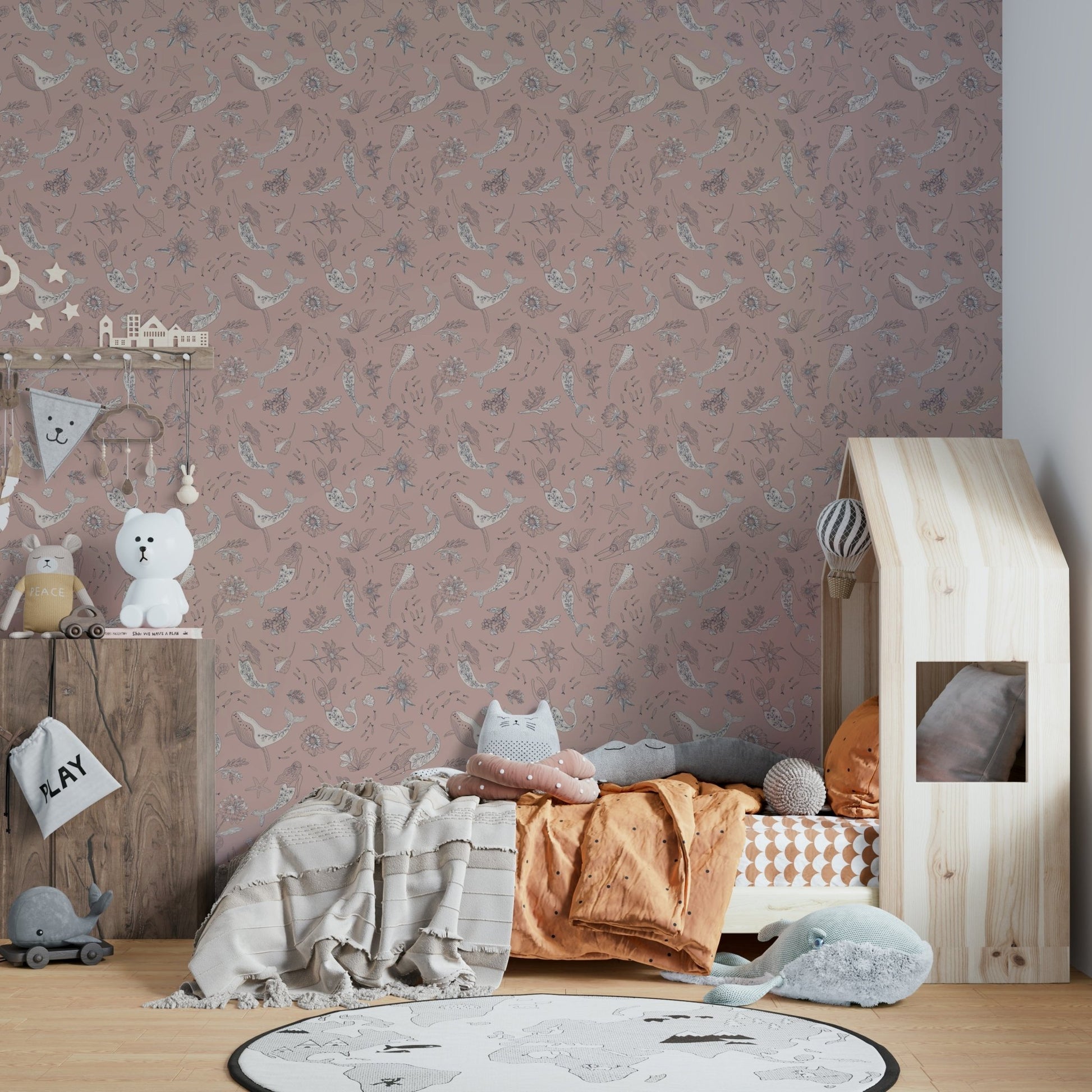 Fantasy ocean wallpaper for kids' bedroom walls, GD960