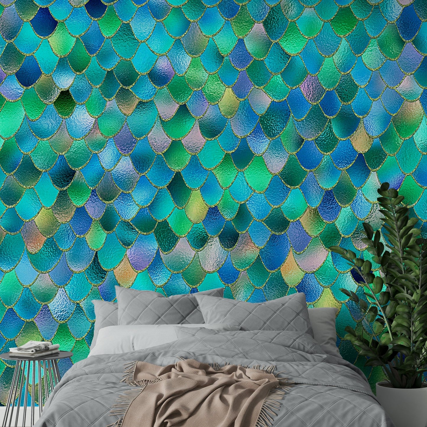 Enchanted Mermaid Scales Wall Mural