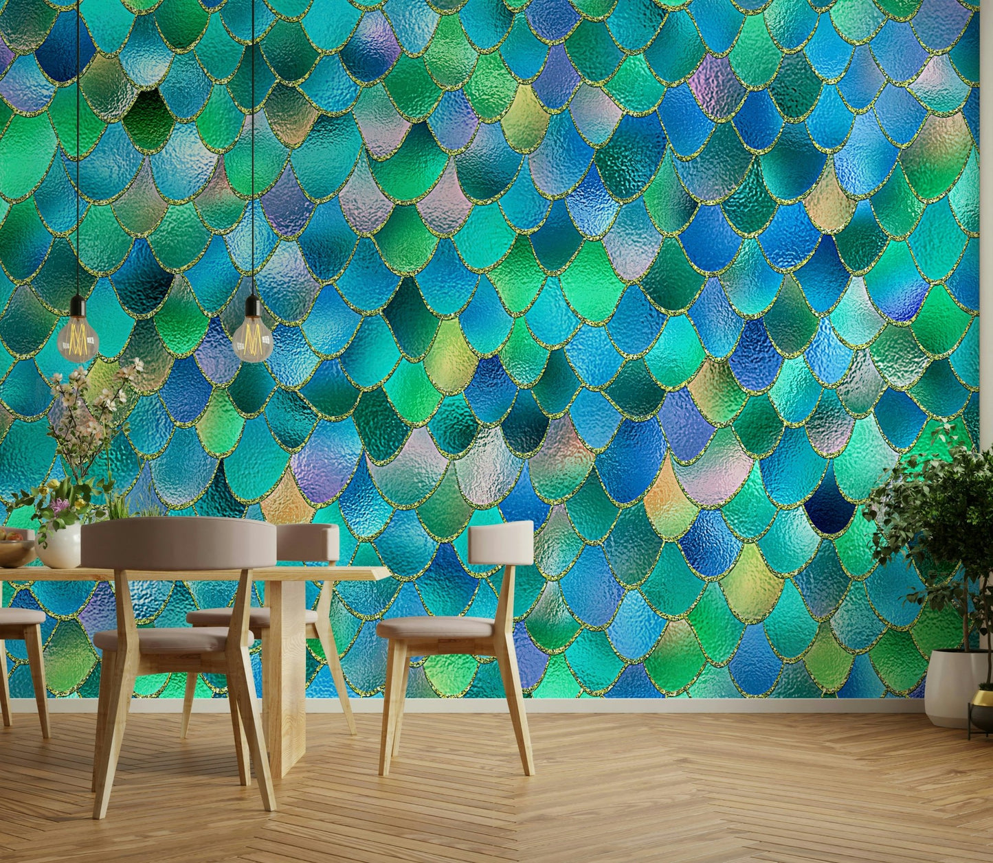 Enchanted Mermaid Scales Wall Mural