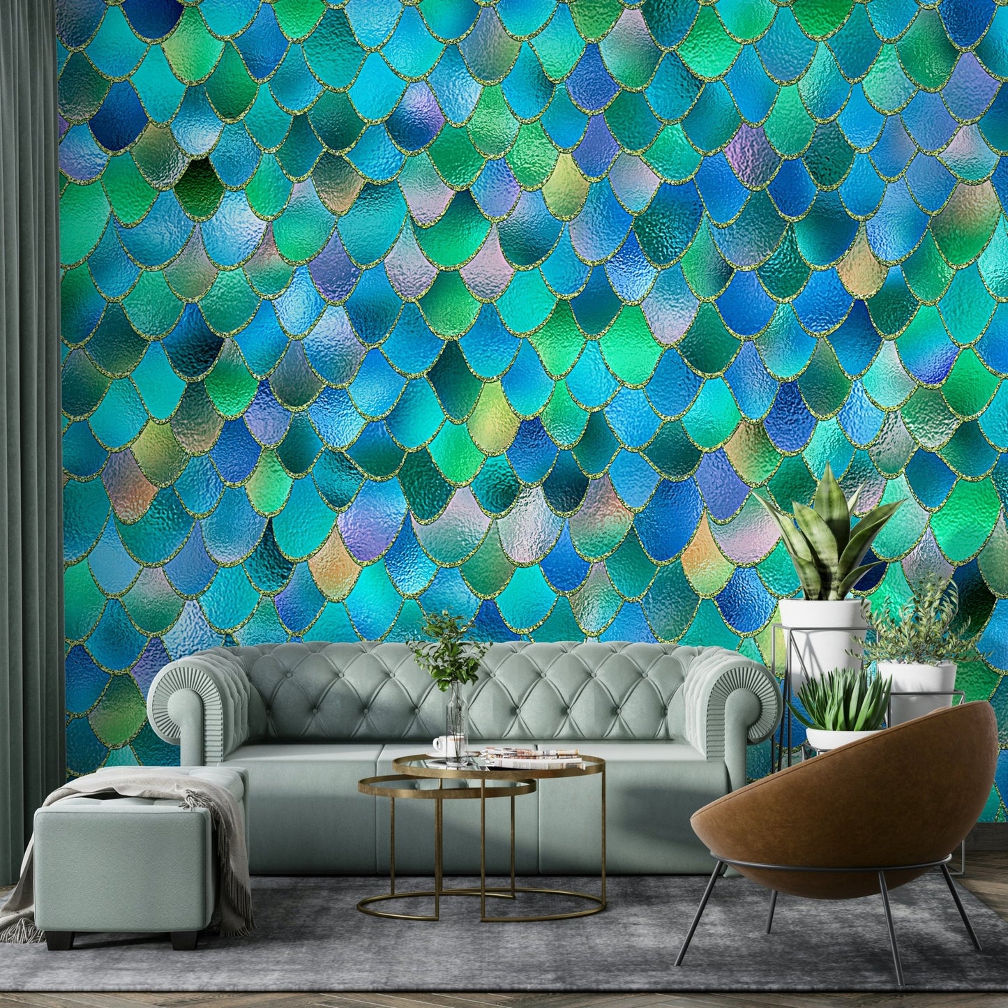 Enchanted Mermaid Scales Wall Mural