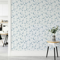 Mystical sea-inspired wallpaper in blue tones, GD962