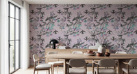Nature-inspired wall with Enchanted Pastel Aviary Wallpaper