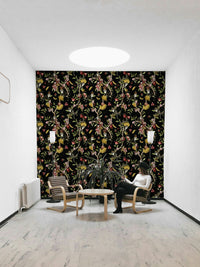 Primate paradise wallpaper with lush greenery.

