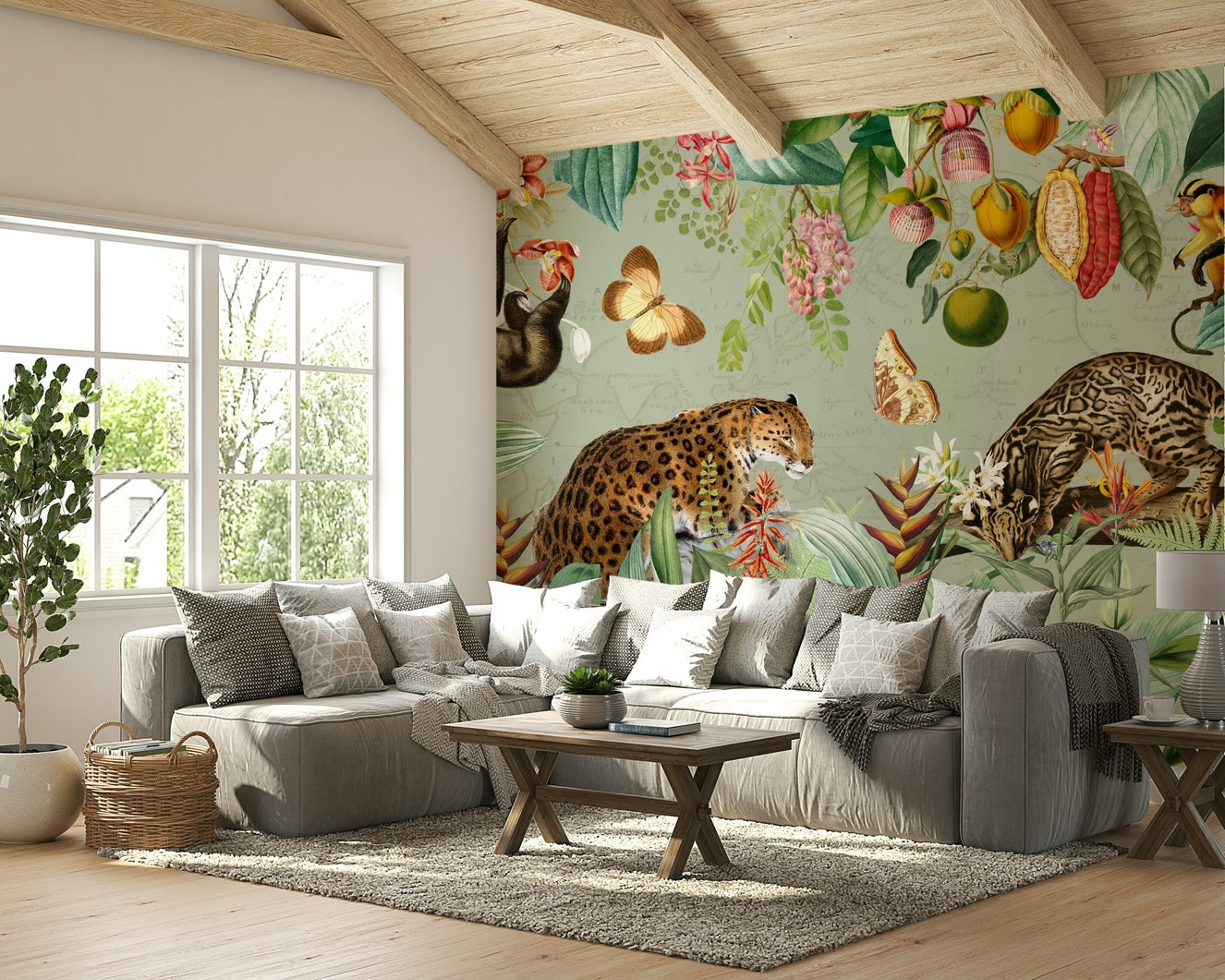 Lush Enchanted Rainforest Mural for Home Walls