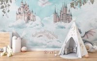 Floating Castle Nursery Wallpaper Mural

