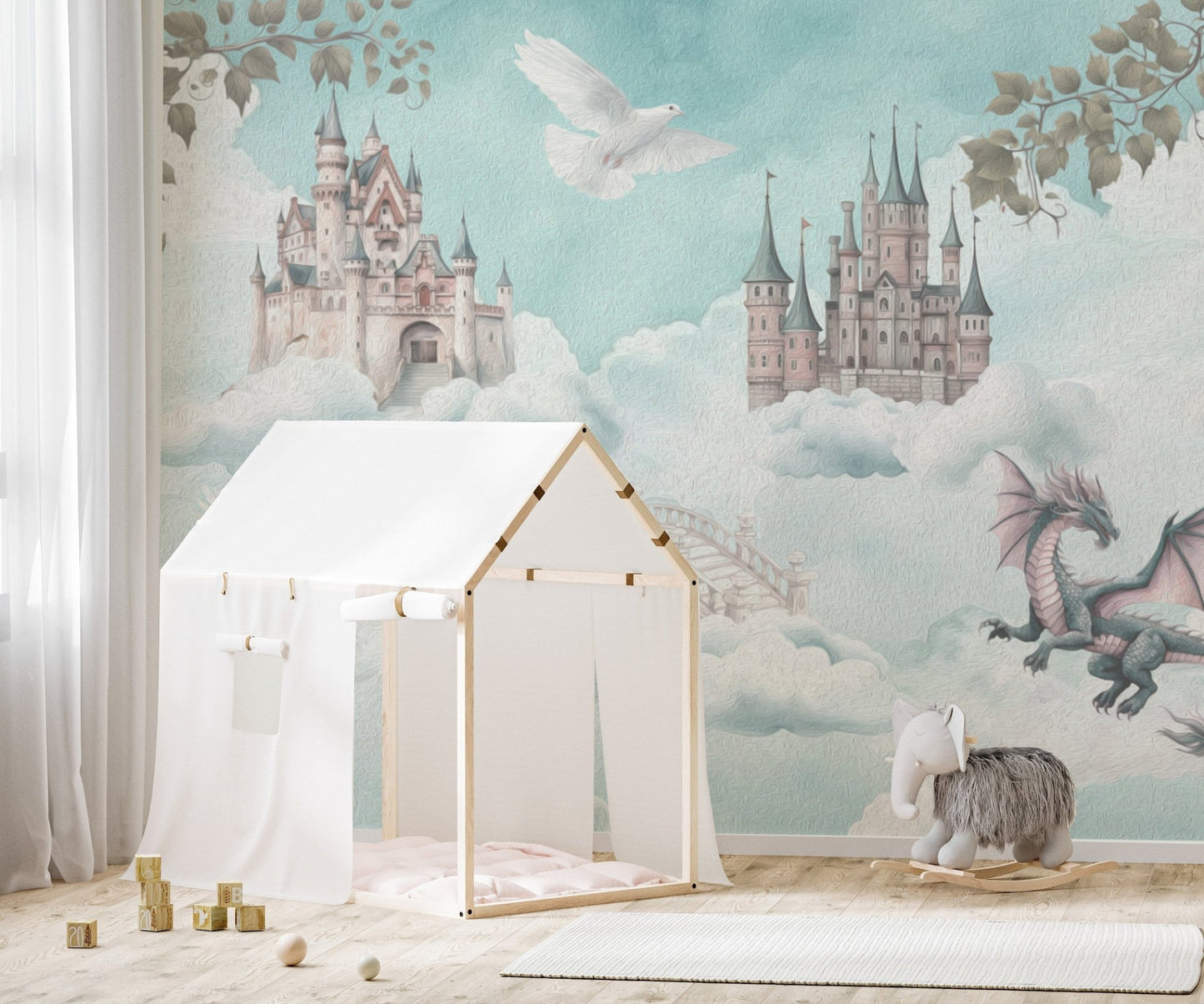 Dreamy Enchanted Sky Castle Wallpaper
