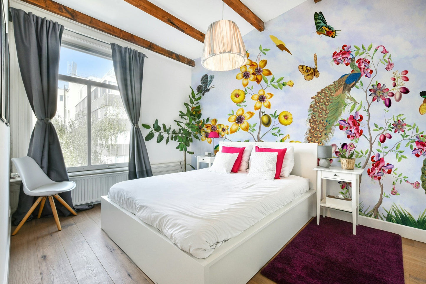 Elegant Vintage Peacocks Surrounded by Garden Vibes