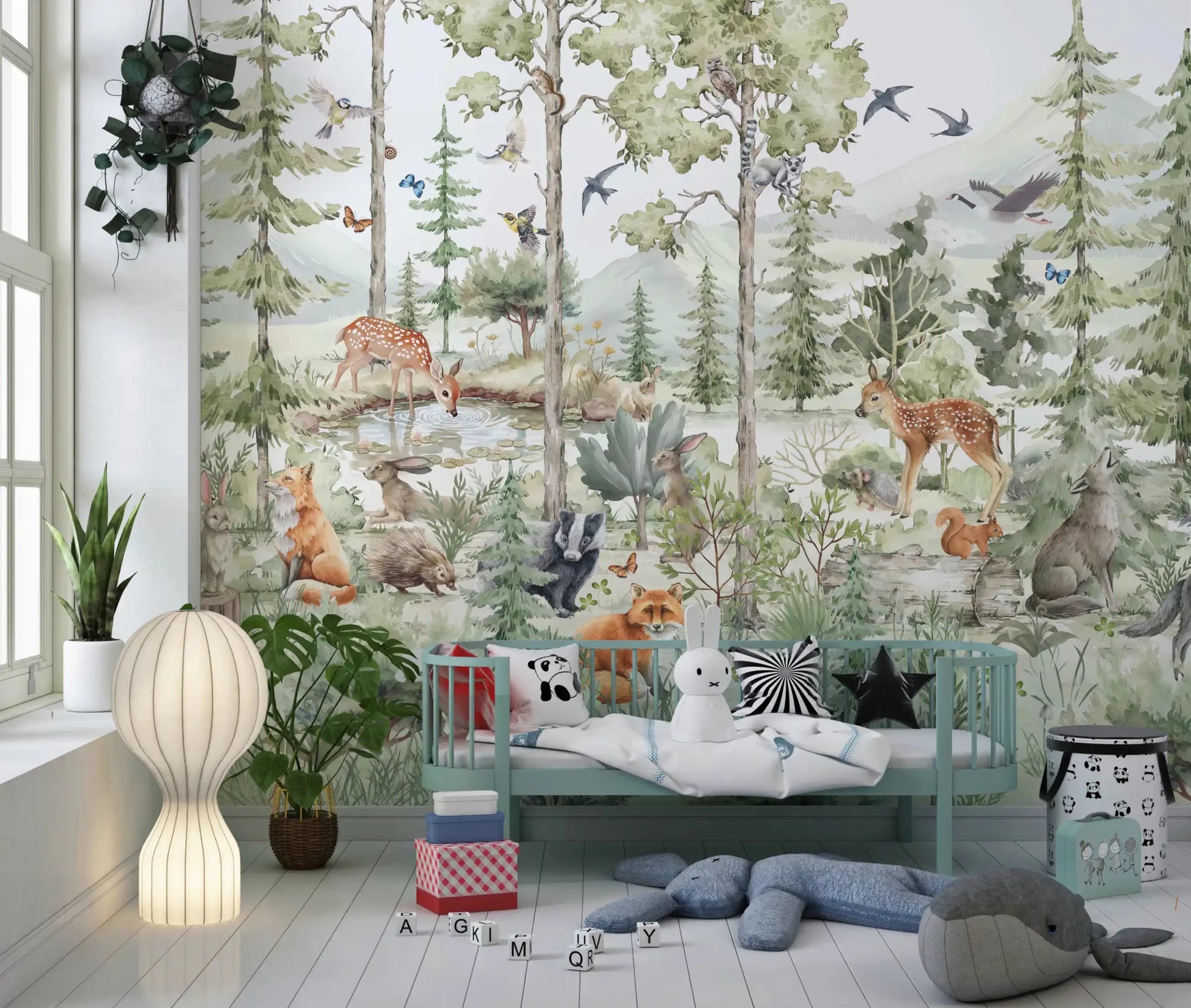 Enchanted Woodland Friends Wall Mural
