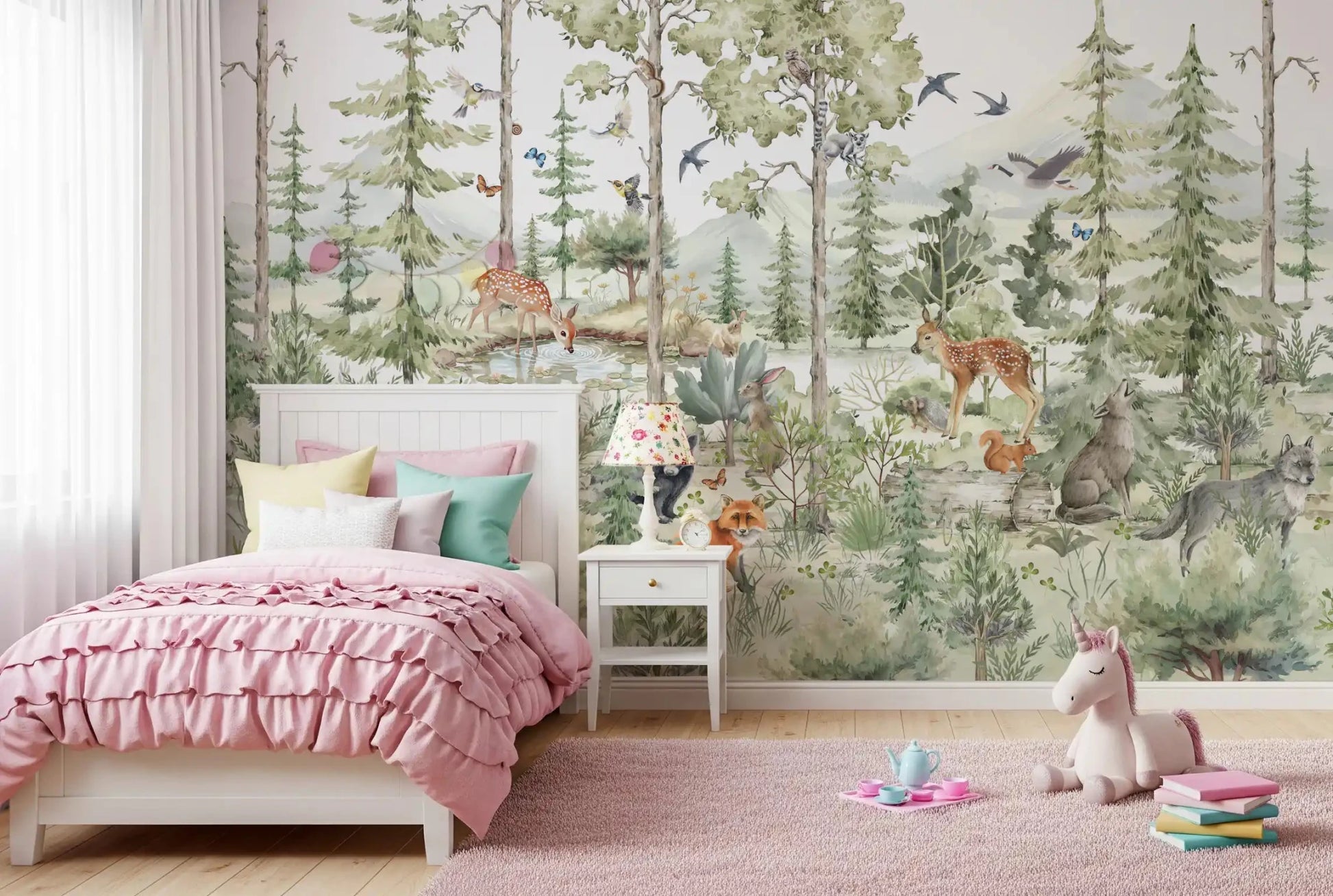 Enchanted Woodland Friends Wall Mural